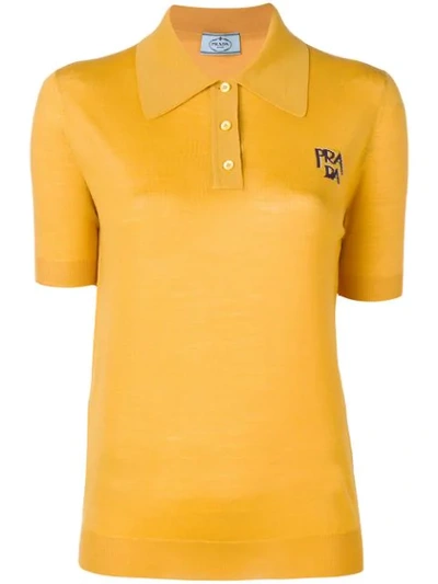Prada Logo Polo Shirt - 黄色 In Yellow