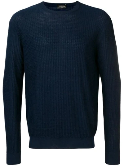 Roberto Collina Geometric Patterned Jumper In Blue