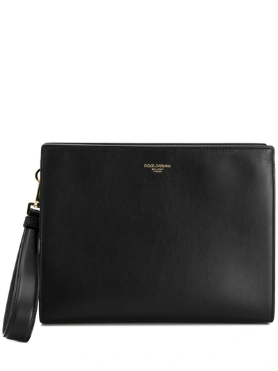 Dolce & Gabbana Logo Clutch Bag In Black