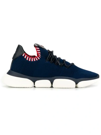 Moncler Bubble Sole Mesh Trainers In Blue