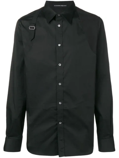 Alexander Mcqueen Brace Detail Shirt - 黑色 In Black