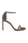 STUART WEITZMAN STUART WEITZMAN NUDISTSONG HEEL IN METALLIC SILVER.,STUA-WZ241