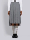 Thom Browne Medium Grey School Uniform Plain Weave Below-the-knee Pleated Skirt In Grey