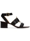 CHLOÉ BLACK 40 STRAPPY LEATHER SANDALS