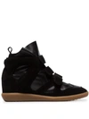 Isabel Marant Suede Bekett Wedge Sneakers 50 In Black