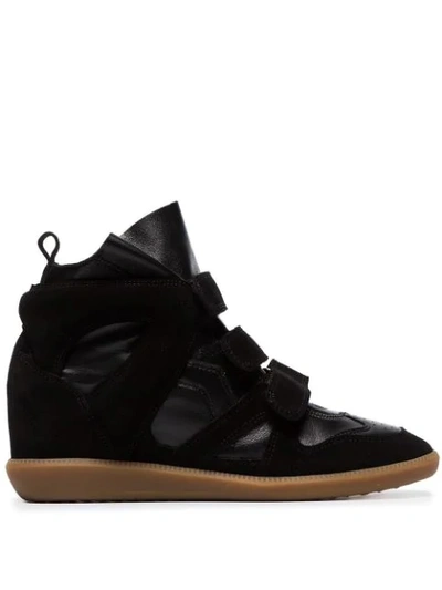 Isabel Marant Suede Bekett Wedge Sneakers 50 In Black