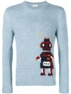 SAINT LAURENT robot jacquard sweater