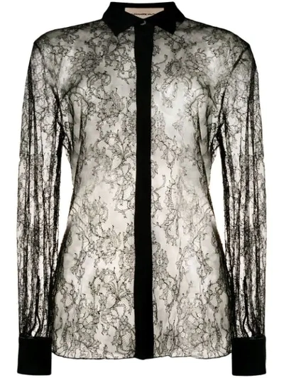 Alexandre Vauthier Sheer Lace Shirt - 黑色 In Black