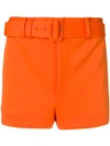 Prada Belted Shorts In Orange