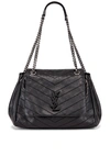 Saint Laurent Calf Leather Monogrammed Bag In Black