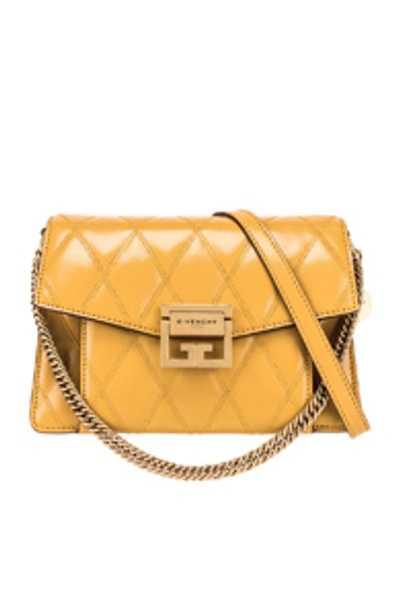 Givenchy Small Gv3 Diamond Quilted Leather Crossbody Bag - Yellow