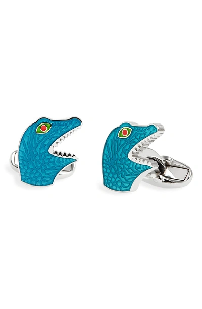 Paul Smith Dinosaur Cuff Links In Blue