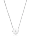 Monica Vinader Linear Solo Diamond Pendant Necklace In Silver/ Diamond