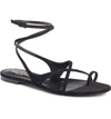 Saint Laurent Gia Wrap-around Suede Sandals In Black Suede