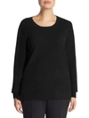 SAKS FIFTH AVENUE PLUS CREWNECK CASHMERE KNITTED SWEATER