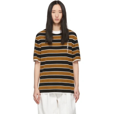 Givenchy Tan And Black Striped Knitted T-shirt In 694 Camel