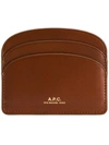 Apc Logo-stamp Cardholder In Brown