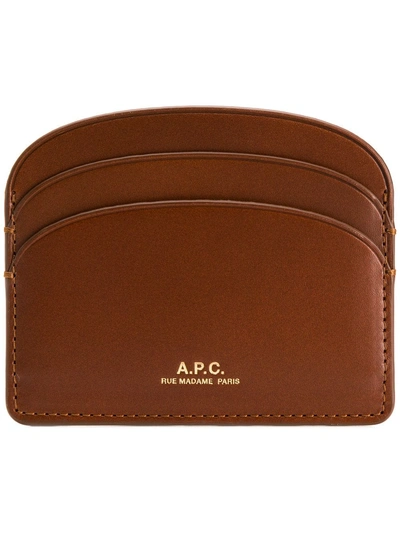 Apc Logo-stamp Cardholder In Brown