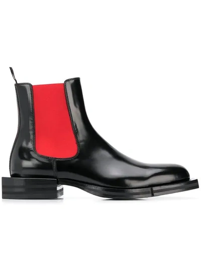 Alexander Mcqueen Black Patent Chelsea Boots