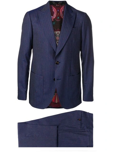 Etro Semi Traditional Suit In Blue