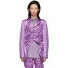 COMME DES GARÇONS HOMME DEUX COMME DES GARCONS HOMME PLUS PURPLE SILK SATIN STRIPE BLAZER