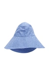 FEDERICA MORETTI HIGH-LOW RIBBED SILK SUN HAT,S19.GRE.21