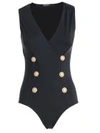 BALMAIN BUTTONED SWIMSUIT,10811489