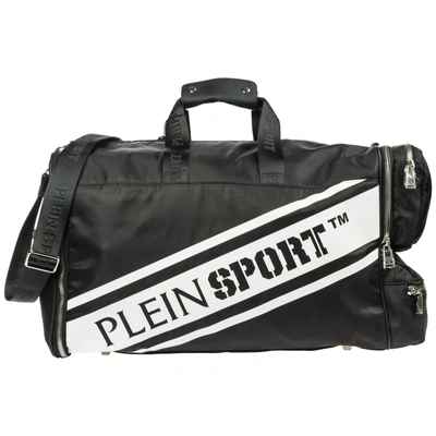 Plein Sport Travel Duffle Weekend Shoulder Bag Nylon In Black