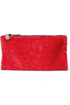 CLARE V CLARE V. WOMAN CALF HAIR CLUTCH RED,3074457345619967800