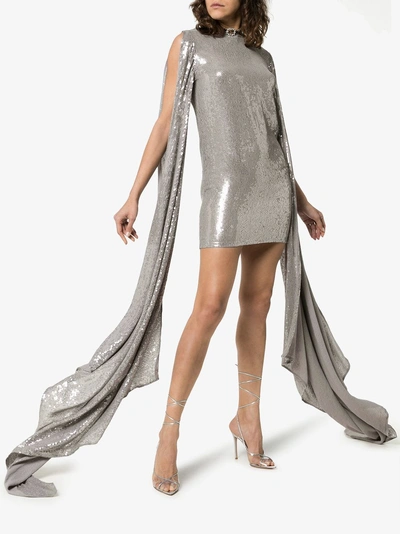 Ashish Drapiertes Minikleid In Silver