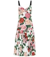 DOLCE & GABBANA PRINTED COTTON-BLEND MIDI DRESS,P00353699