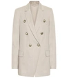 BRUNELLO CUCINELLI 棉麻混纺双排扣西装式外套,P00369078