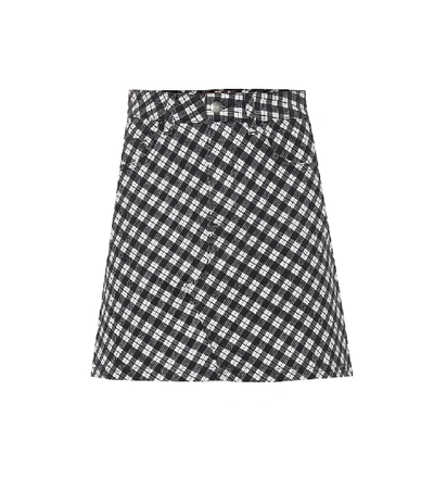 Alexa Chung Checked Cotton-blend Twill Mini Skirt In Black