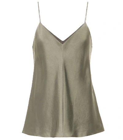 The Row Eda Satin Camisole In Green