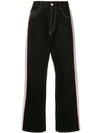 Koché Mid-rise Wide-leg Jeans In Black