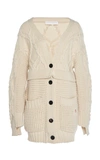 VICTORIA BECKHAM OVERSIZED CABLE AND WAFFLE-KNIT WOOL CARDIGAN,725189