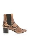 Isabel Marant Danae Snake-effect Leather Ankle Boot In Brown