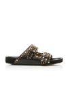 ISABEL MARANT LENNYO EMBELLISHED LEATHER SLIDES,725044