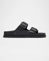 1774 Birkenstock Arizona Raffia Luxe Slide Sandal In Black