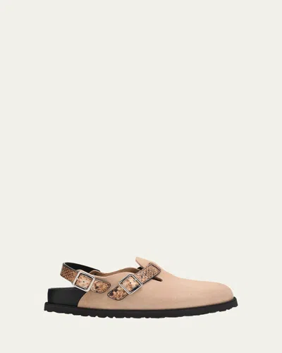 1774 BIRKENSTOCK TOKIO MIXED LEATHER SLINGBACK MULES