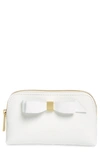 TED BAKER EMMAHH BOW SMALL LEATHER COSMETICS CASE,WXG-EMMAHH-DH9W