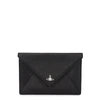 Vivienne Westwood Accessories Saffiano Leather Victoria Clutch Bag Colour: Black