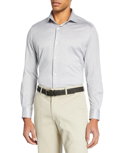 Loro Piana Men's Oxford Stripe Sport Shirt In Gray