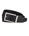Montblanc Mens Black Rectangular Buckle Leather Belt In Black