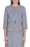 AKRIS DOUBLE FACE LINEN & WOOL JACKET,263000094222