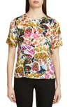 ADAM LIPPES FLORAL PRINT SATIN TOP,S19123PS