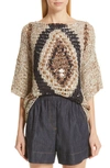 BRUNELLO CUCINELLI SEQUIN OPEN KNIT SWEATER,M4Z610910-191