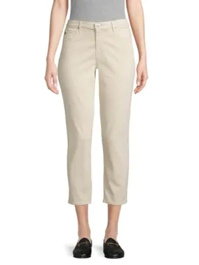 Ag Prima Sateen Mid-rise Crop Cigarette Pants In Mineral Veil