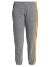 Aviator Nation 5 Stripe Sweatpants In Heather Grey