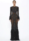 ZUHAIR MURAD BLACK MOYA GOWN,DRP19021